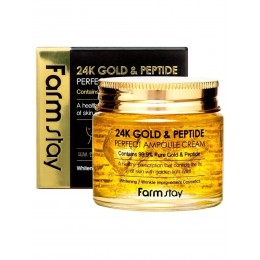 FarmStay / 24K Gold & Peptide Perfect Ampoule Cream / Ампульный крем с золотом и пептидами 80 мл