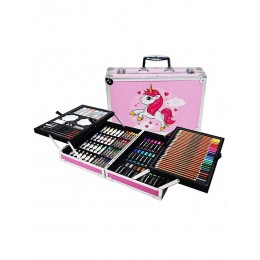 Пони/ Набор для рисования / Единорог розовый/ чемодан для творчества 145 предметов/ розовый