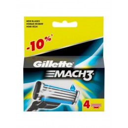Сменные кассеты GILLETTE Mach3 / Лезвия для бритв / Картриджи GILLETTE Mach3/ 4 картриджа